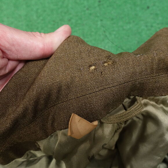 VINTAGE JACKET MANS WOOL SERGE OLIVE DRAB K 6628 1955 50s COAT 36 L NEEDS REPAIR - Picture 11 of 16
